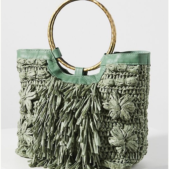 ANTHROPOLOGIE Round Brass Handle Tote Bag NWT - Picture 6 of 8